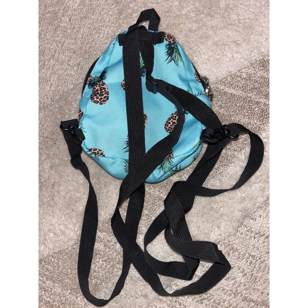 JanSport Lil Break Mini Backpack Blue Leopard Pineapple Print JS0A47JN